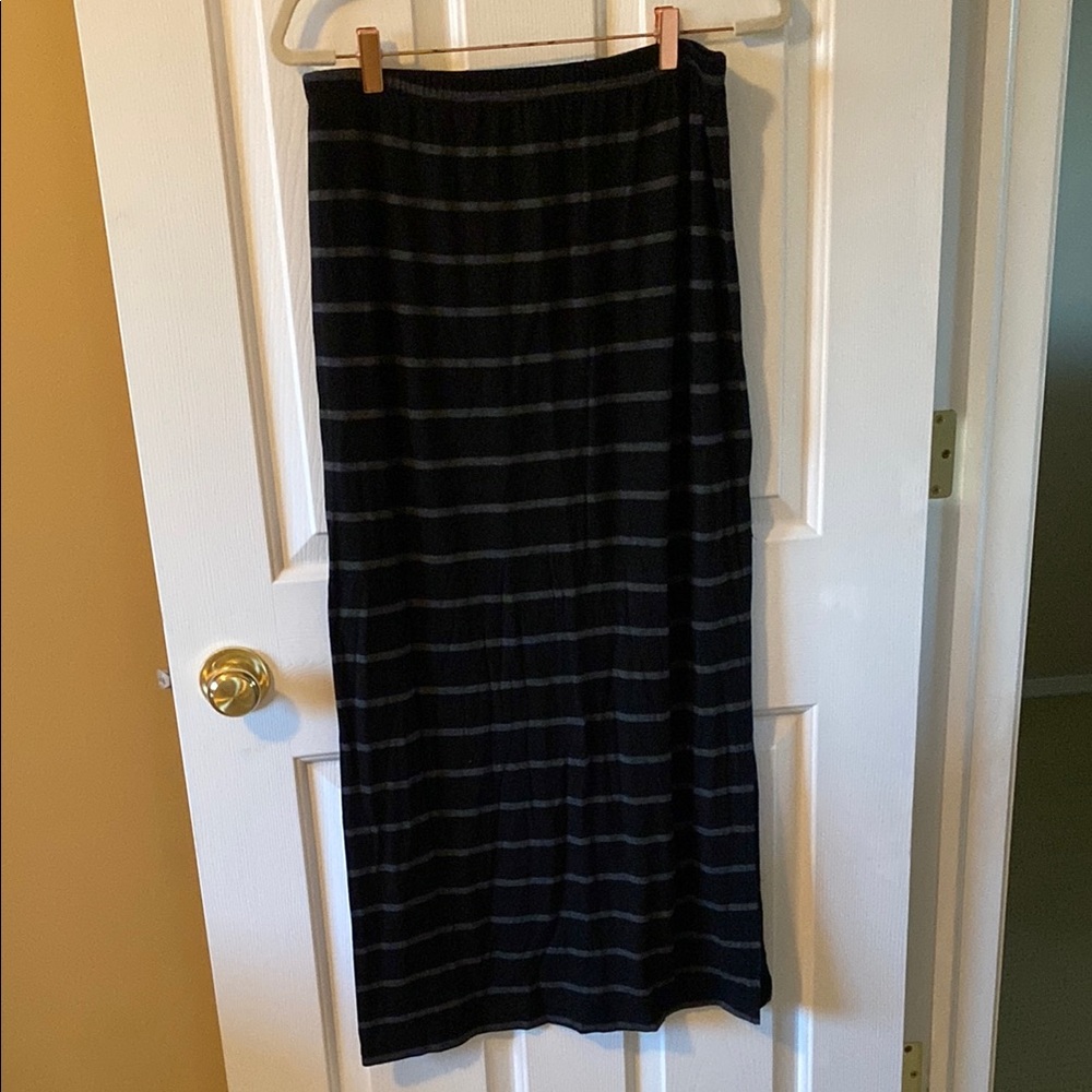 Black Striped Women's Skirt